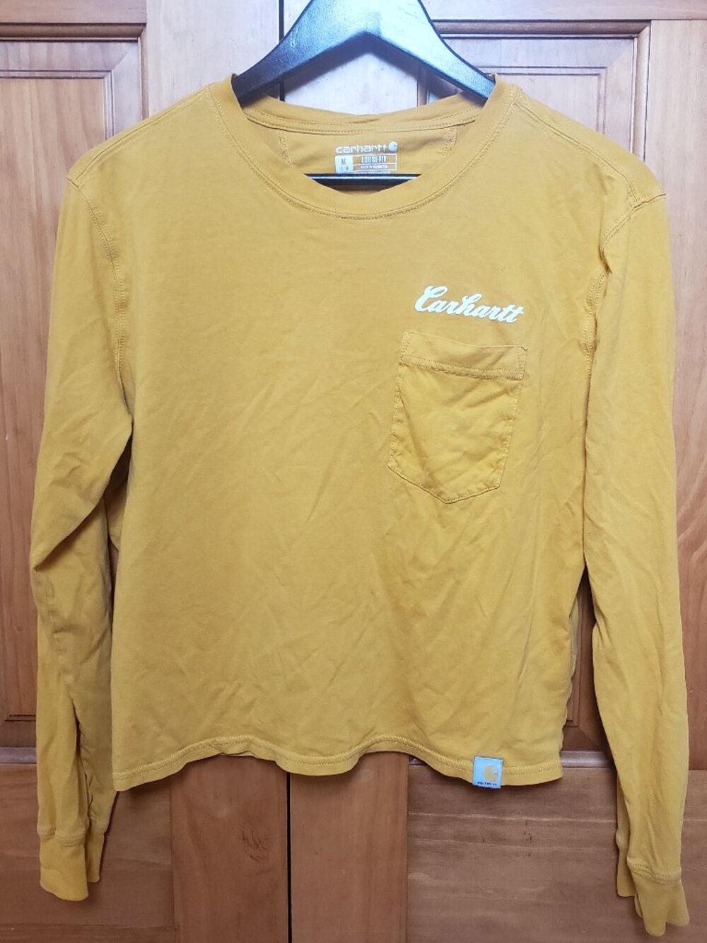 Carhartt Loose Fit Lightweight Long Sleeve T-shirt Golden Mustard Boxy Soft Med